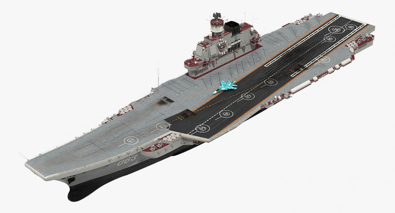 Aircraft Carrier Kuznetsov with Jet Rigged 3D