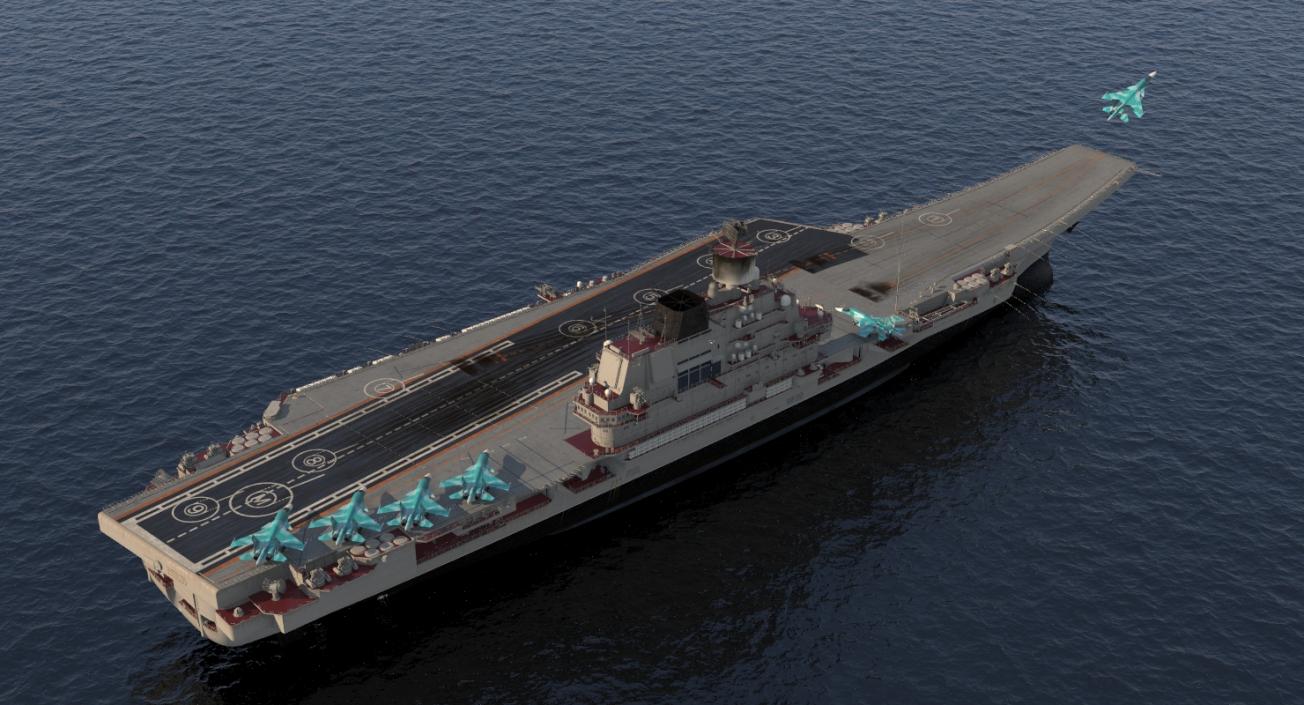 Aircraft Carrier Kuznetsov with Jet Rigged 3D