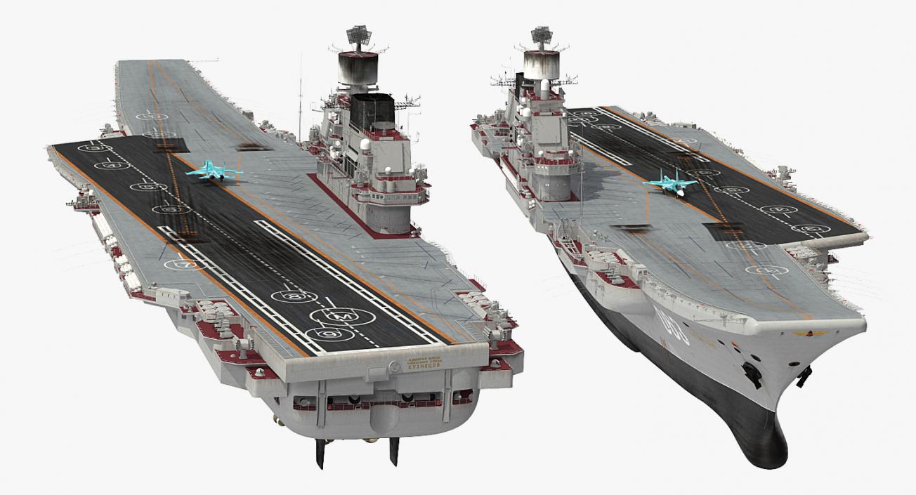 Aircraft Carrier Kuznetsov with Jet Rigged 3D