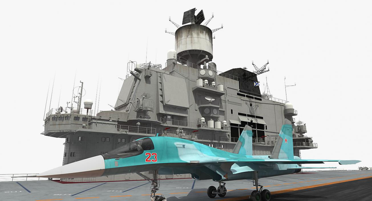 Aircraft Carrier Kuznetsov with Jet Rigged 3D