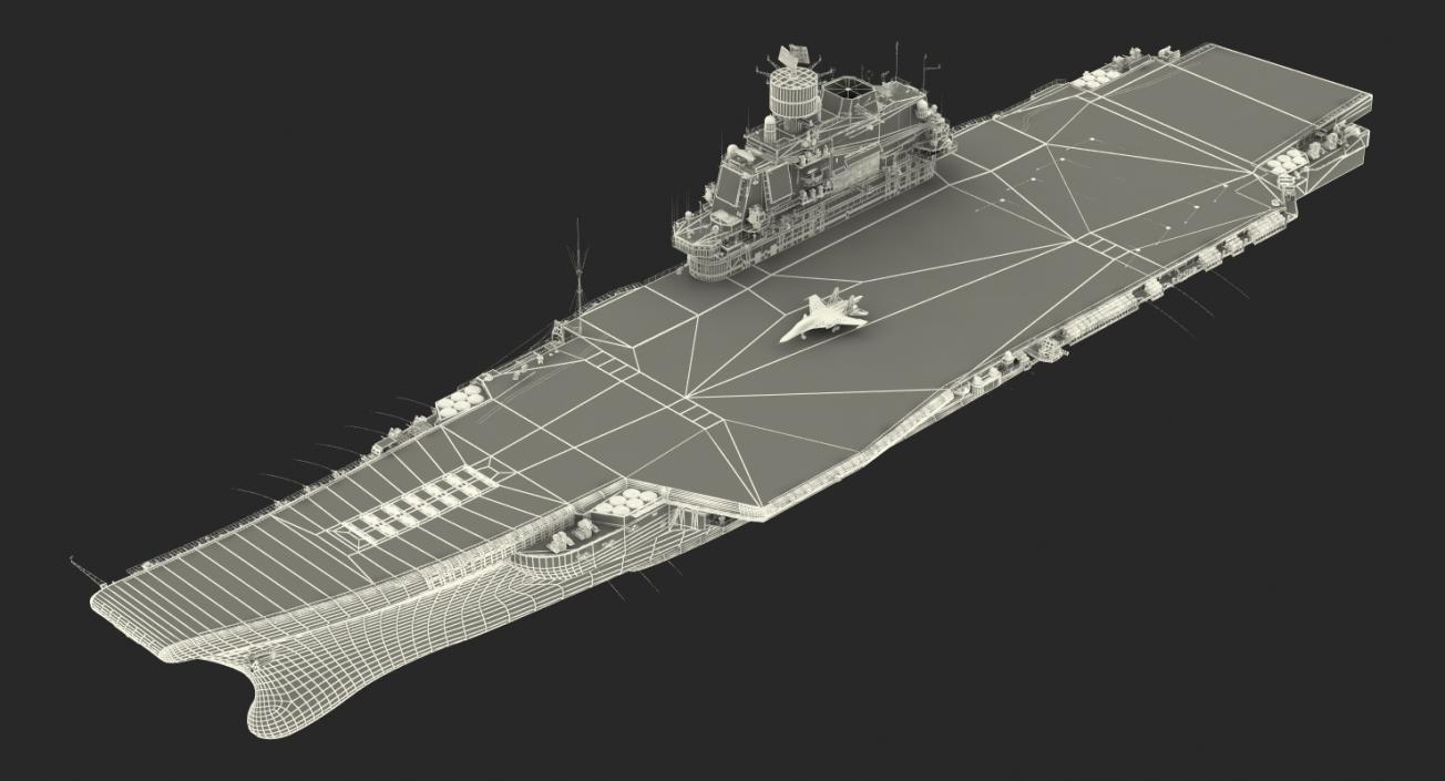 Aircraft Carrier Kuznetsov with Jet Rigged 3D