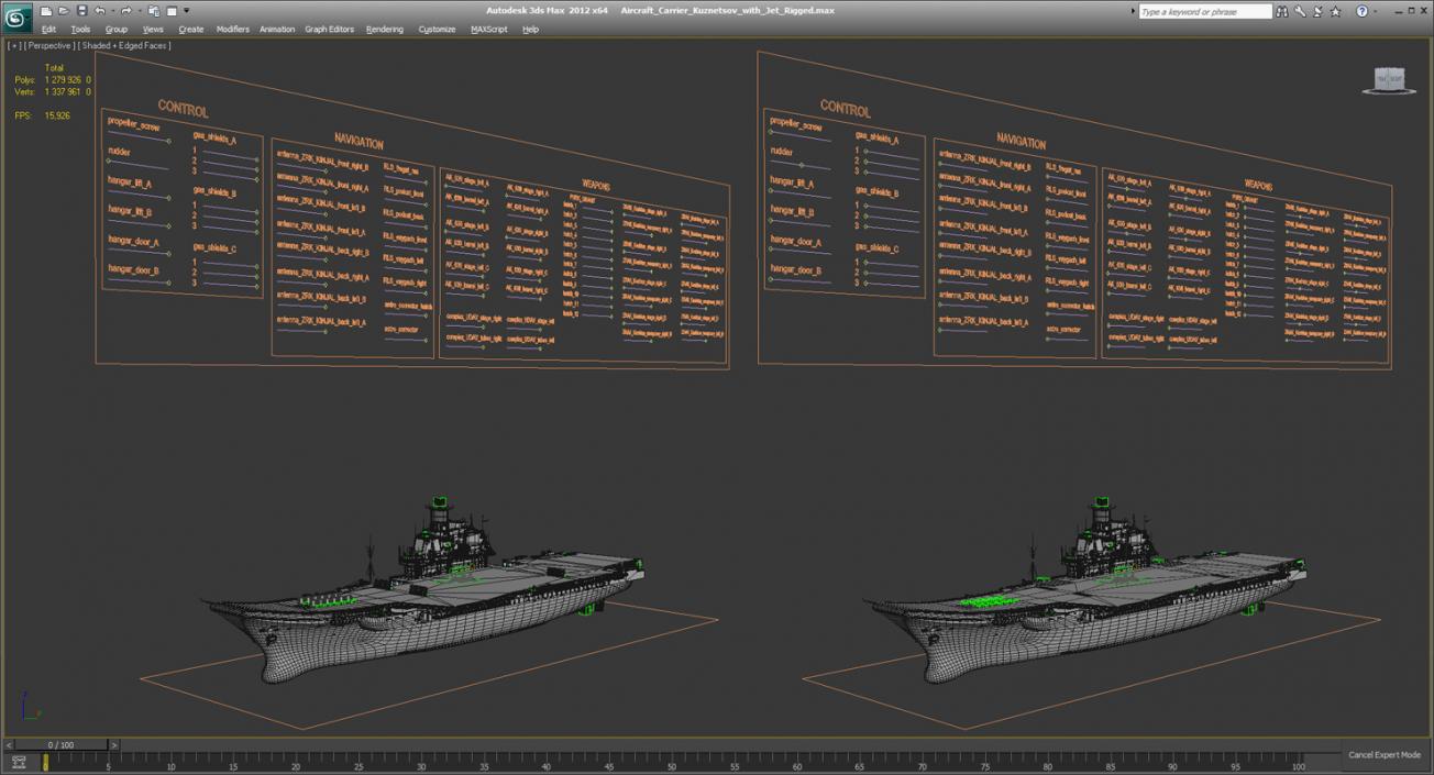 Aircraft Carrier Kuznetsov with Jet Rigged 3D