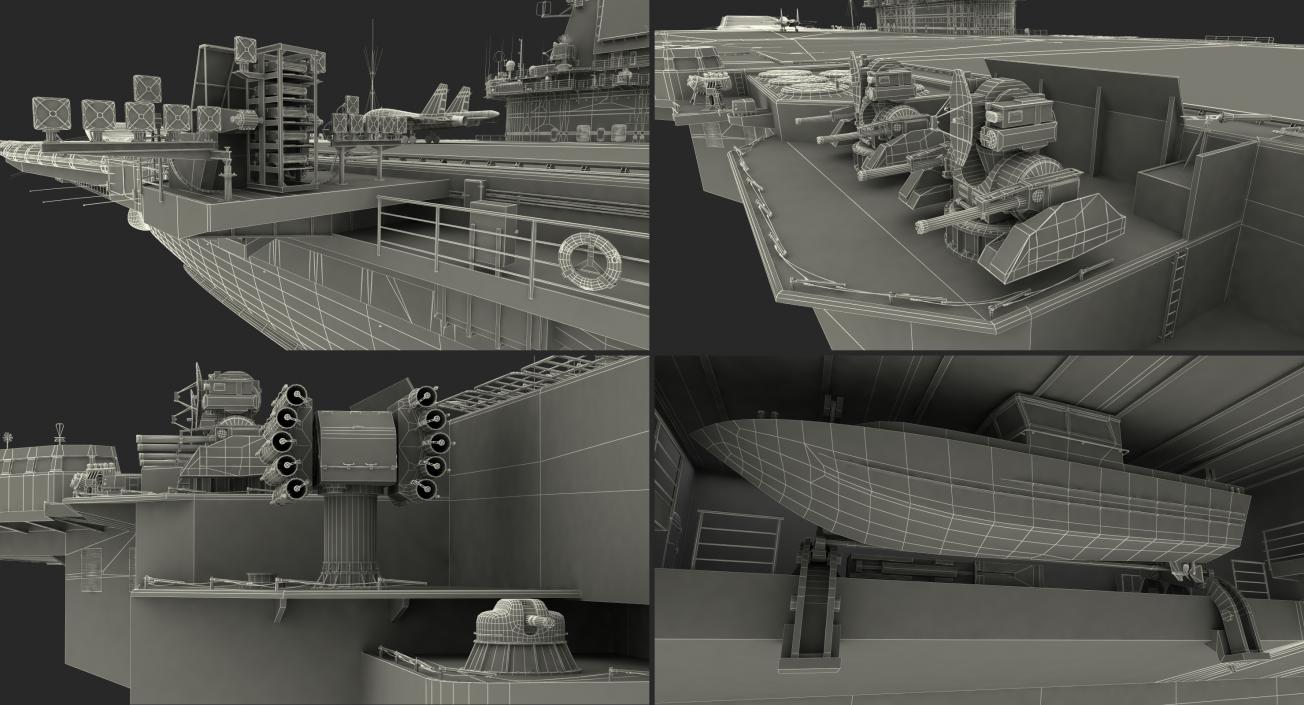 Aircraft Carrier Kuznetsov with Jet Rigged 3D