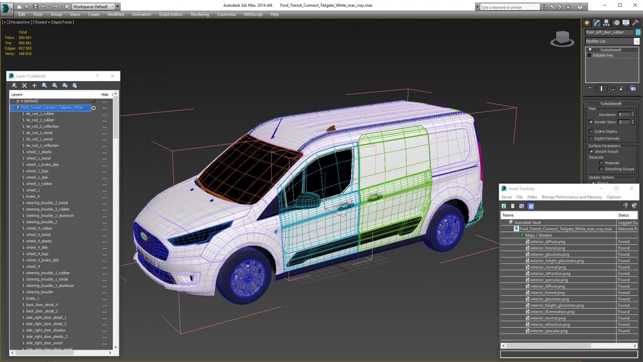 3D model Ford Transit Connect Tailgate White