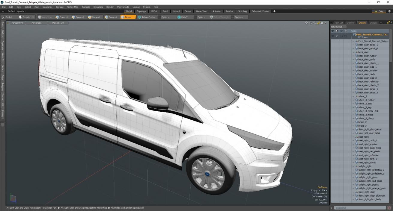 3D model Ford Transit Connect Tailgate White