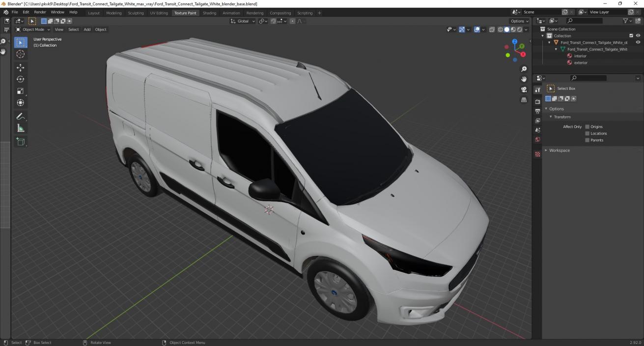 3D model Ford Transit Connect Tailgate White