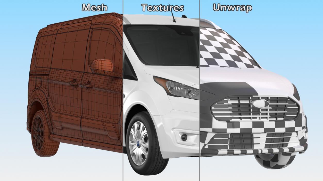 3D model Ford Transit Connect Tailgate White