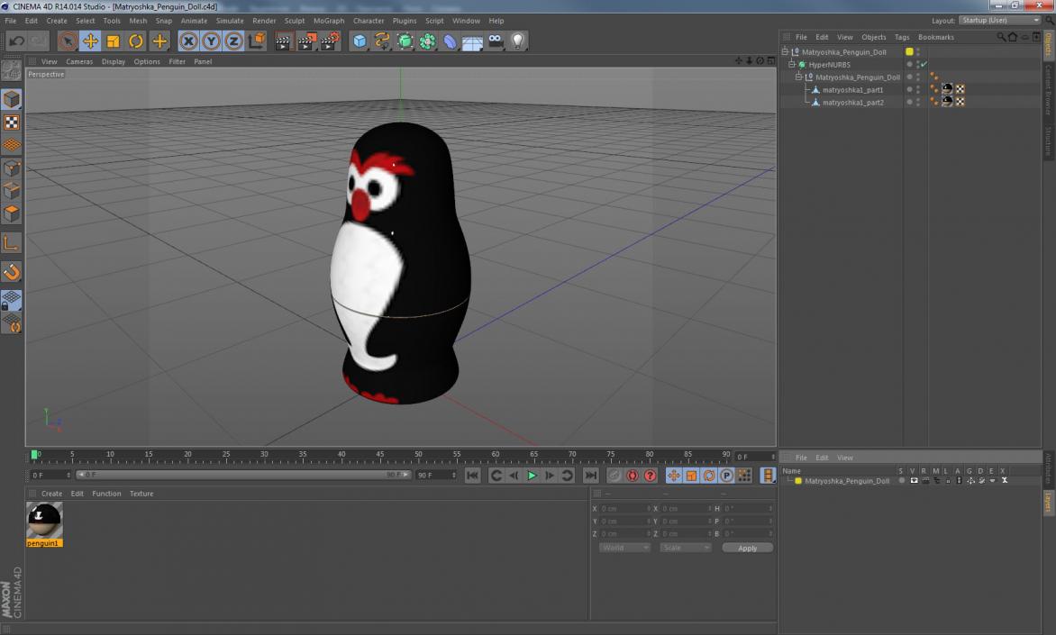 3D Matryoshka Penguin Doll model