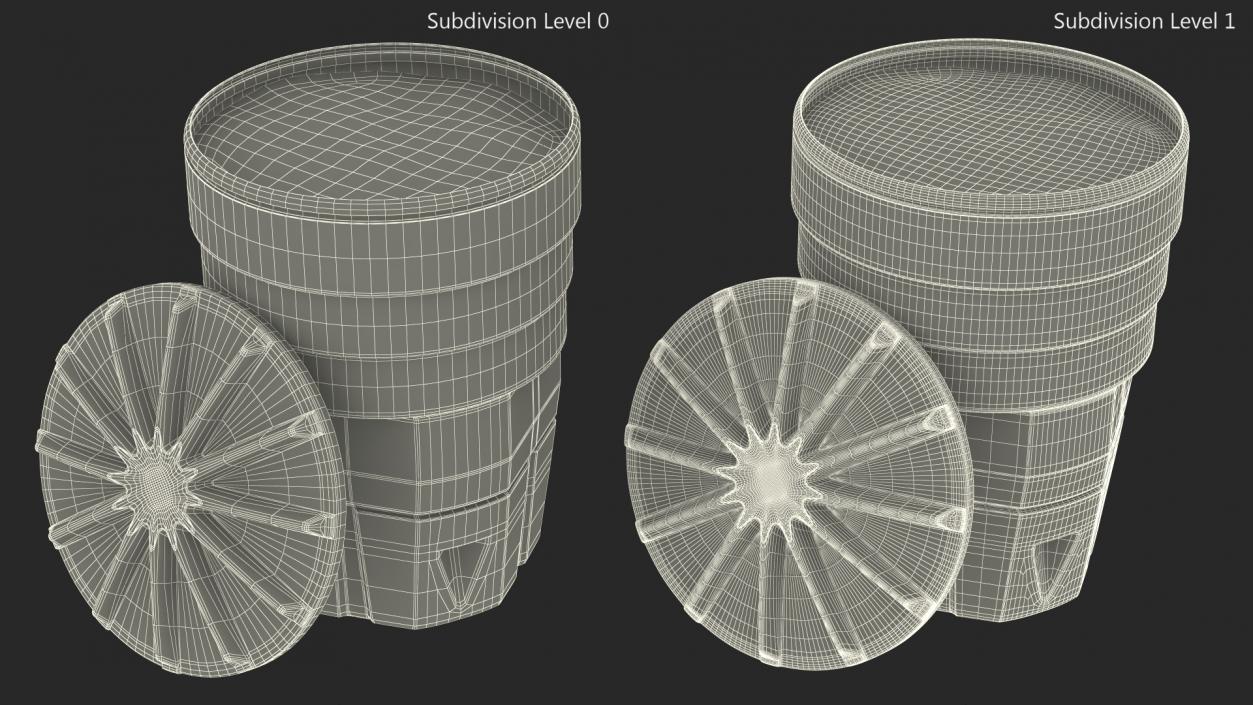 Yellow Opened Sand Barrel with Lid 3D model