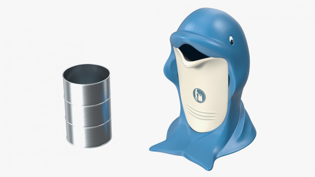 Dolphin-Shaped Trash Can 3D model