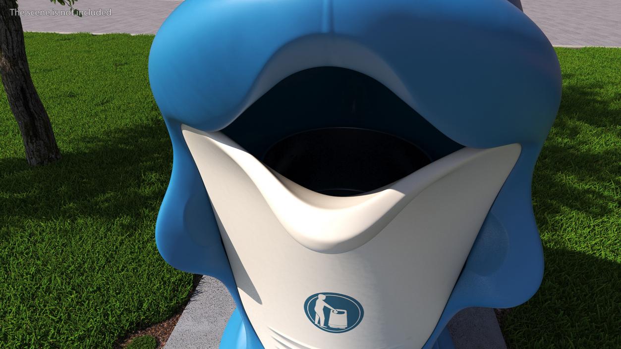 Dolphin-Shaped Trash Can 3D model