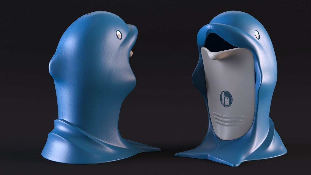 Dolphin-Shaped Trash Can 3D model