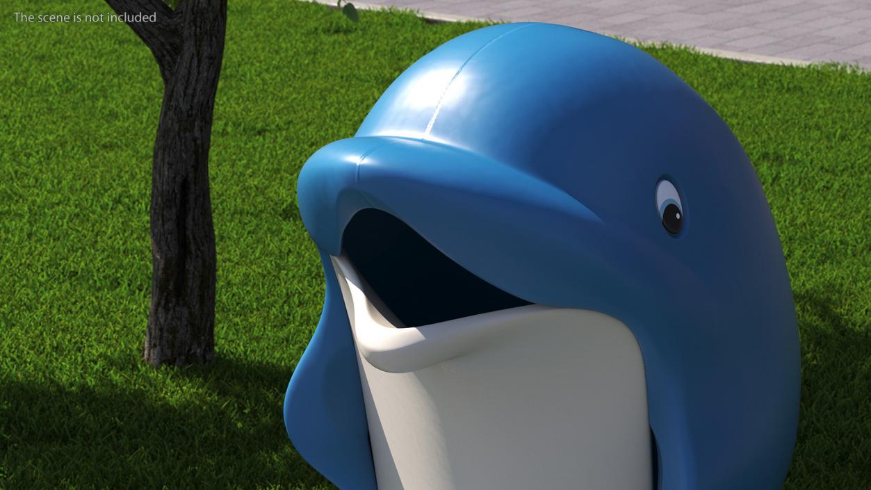 Dolphin-Shaped Trash Can 3D model