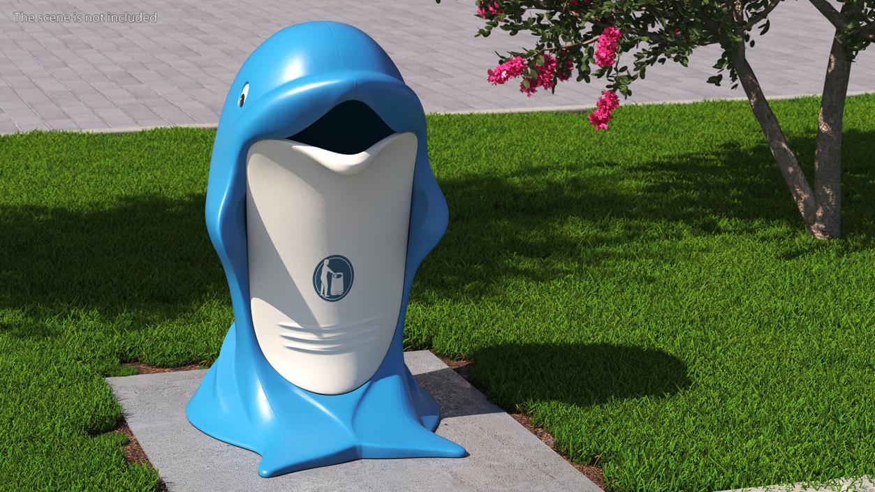 Dolphin-Shaped Trash Can 3D model