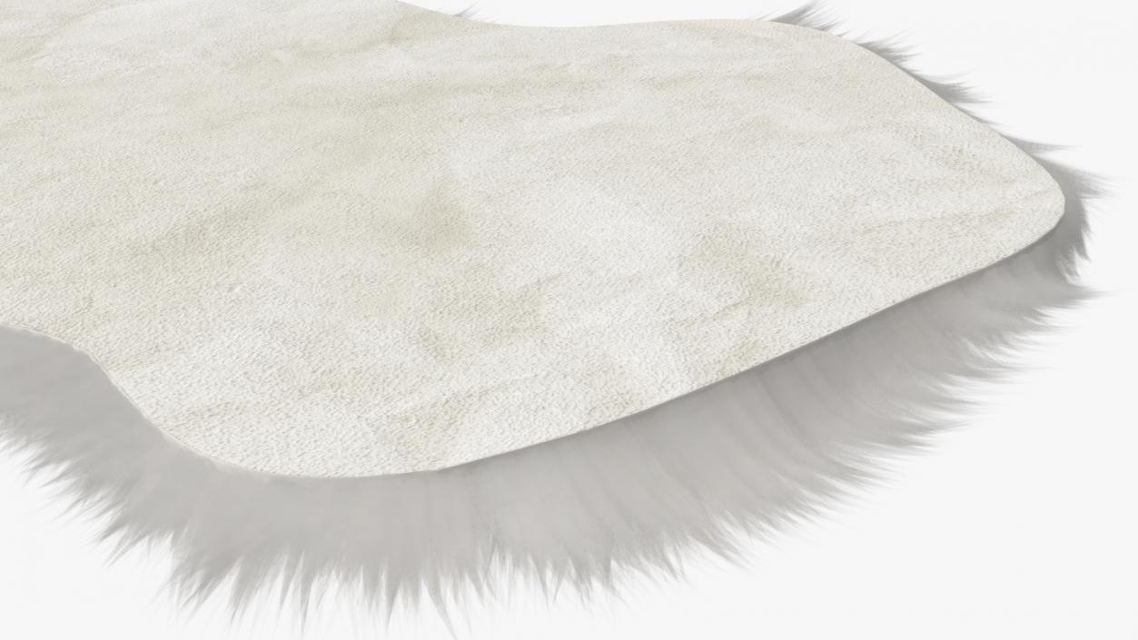 3D Natural Sheepskin Rug White Fur