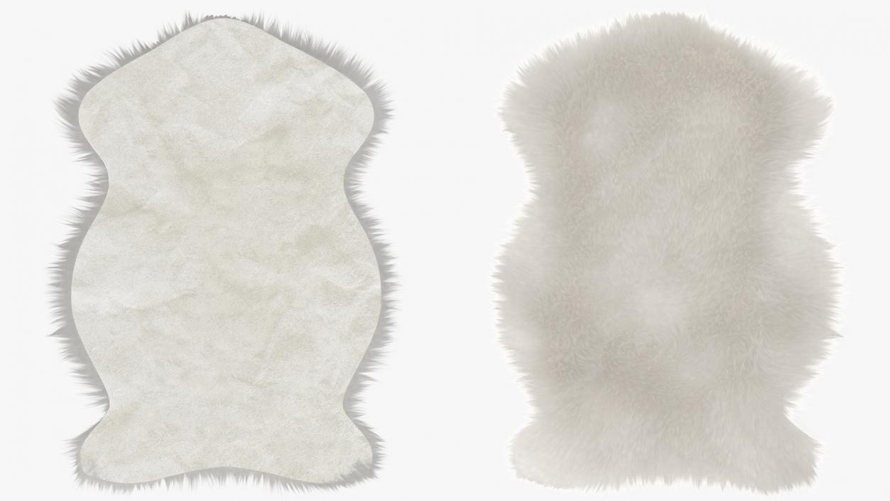 3D Natural Sheepskin Rug White Fur