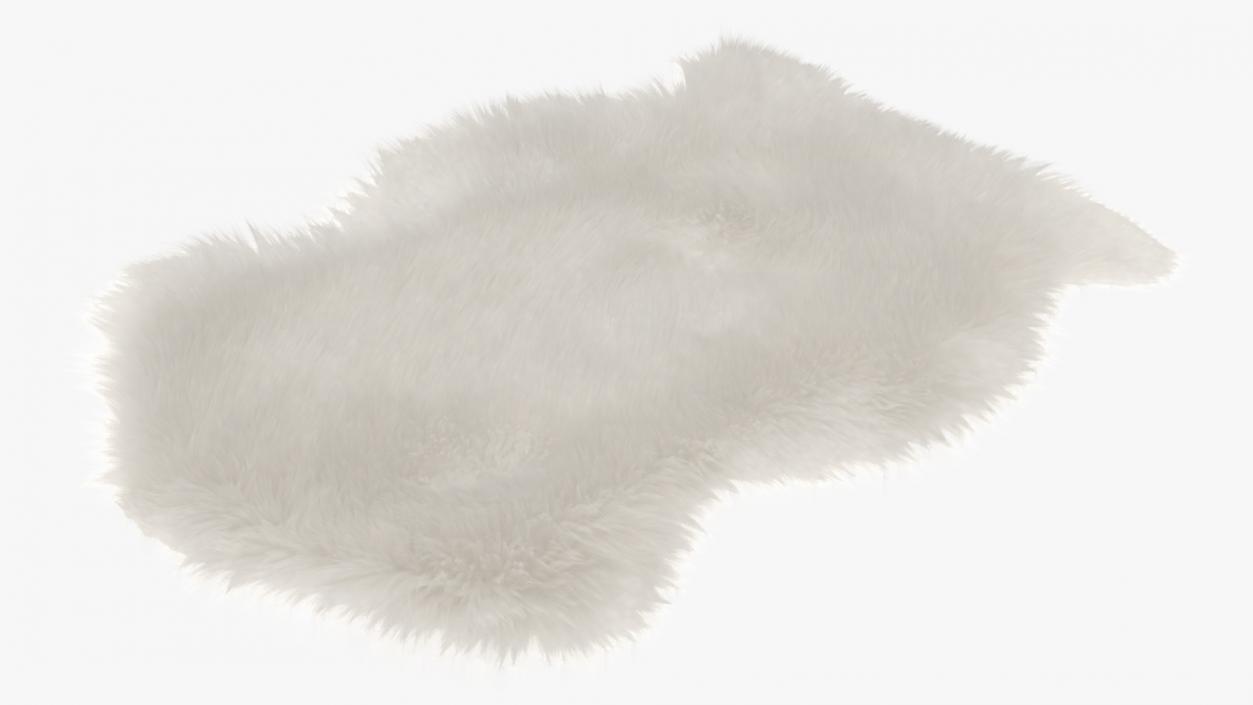 3D Natural Sheepskin Rug White Fur