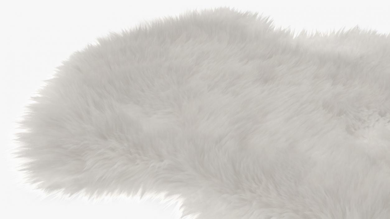 3D Natural Sheepskin Rug White Fur