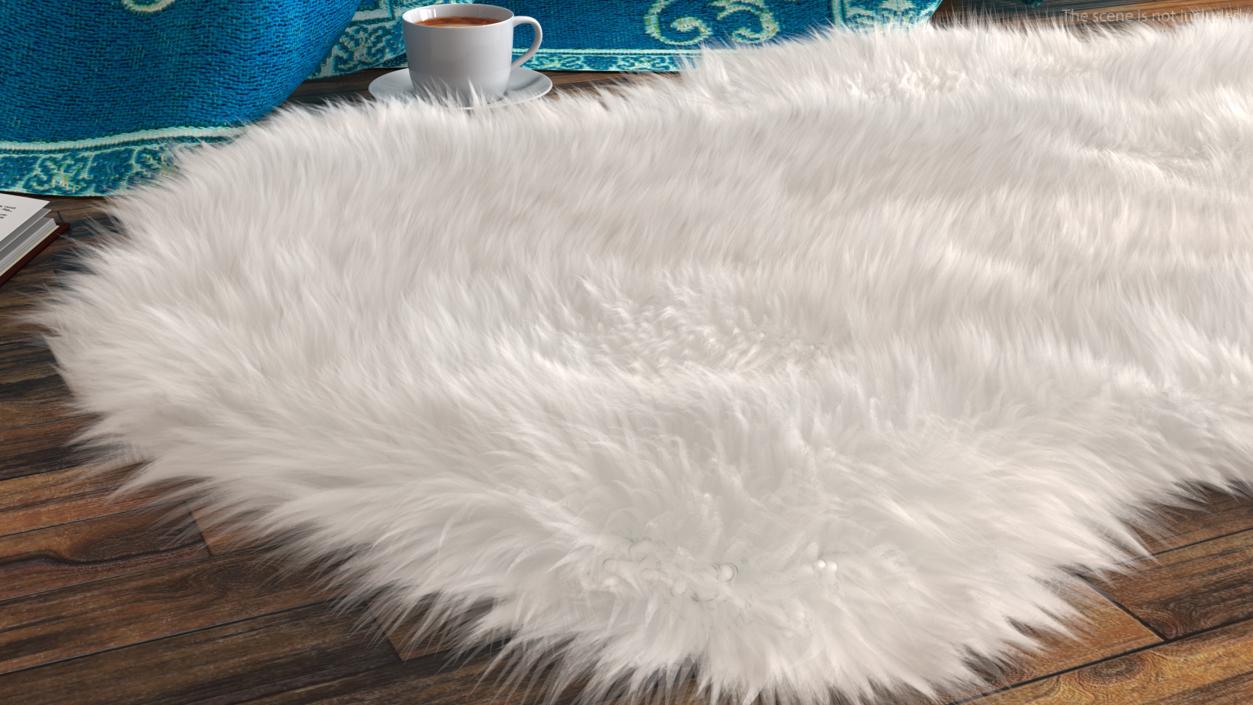 3D Natural Sheepskin Rug White Fur