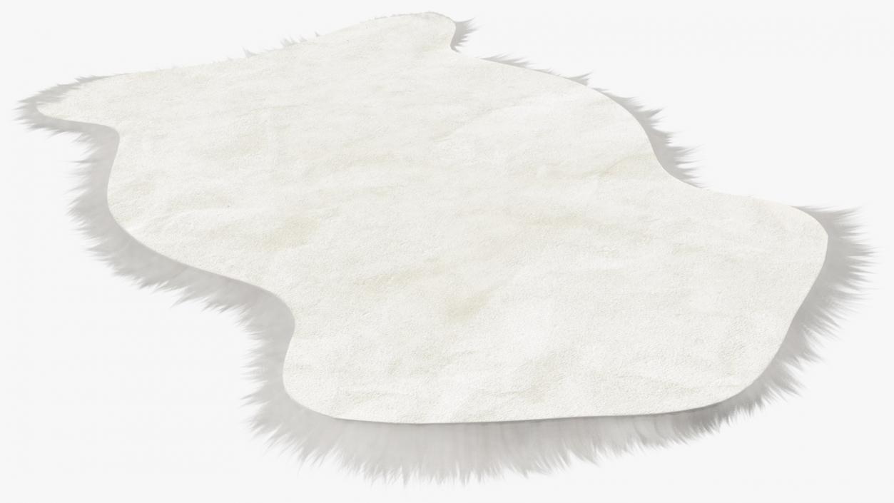 3D Natural Sheepskin Rug White Fur