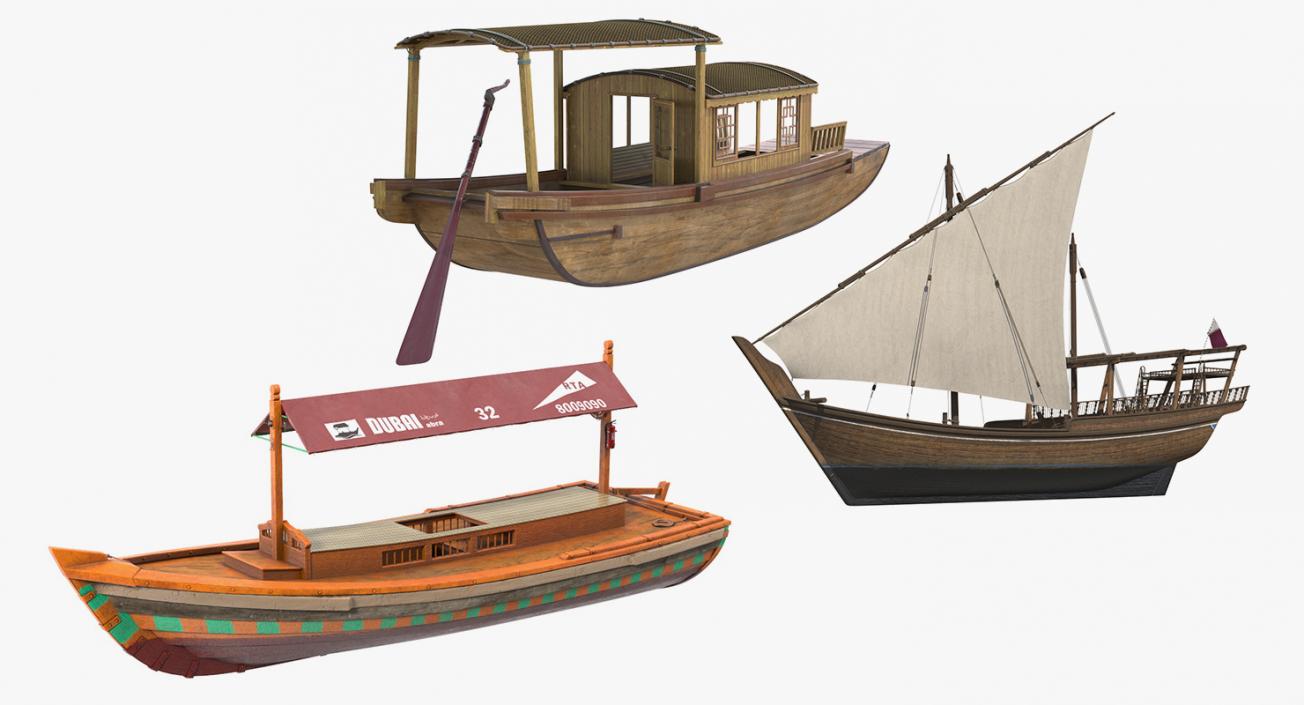 Wooden Traditional Boats Collection 2 3D