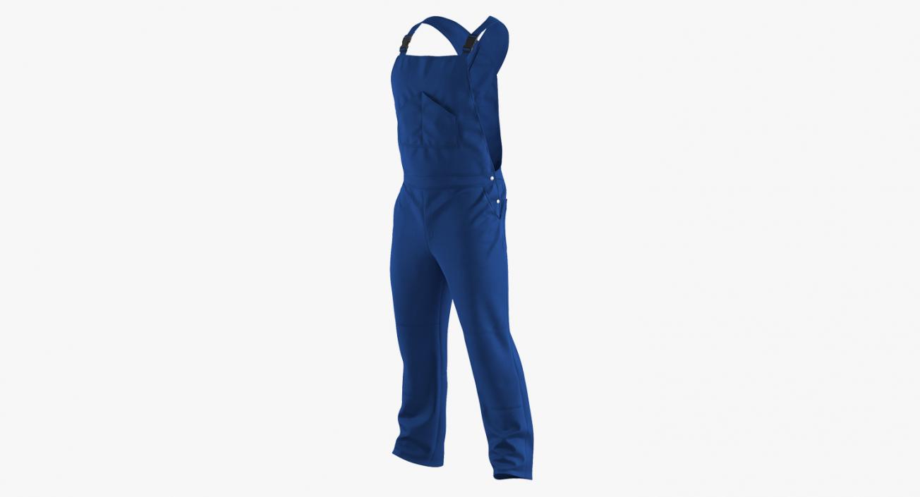 Blue Workwear Overalls 3D