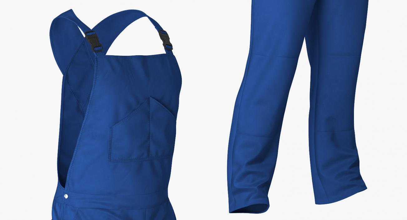 Blue Workwear Overalls 3D