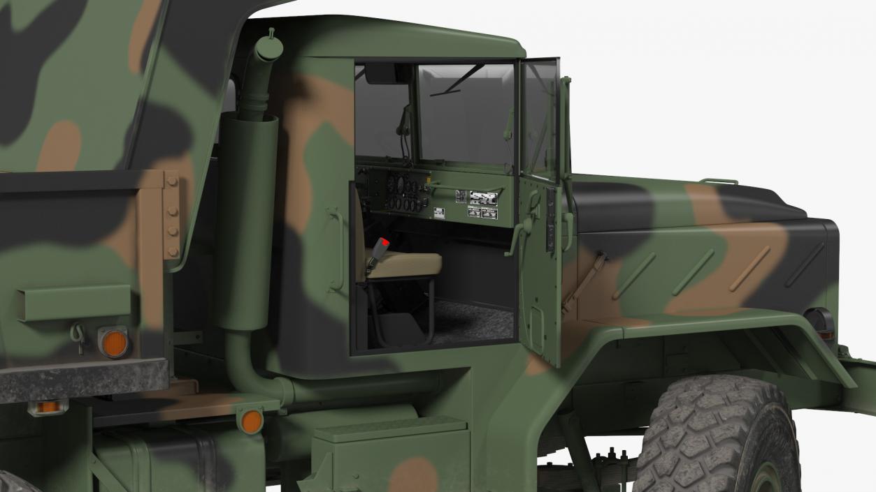 M939 Military Dump Truck Green Rigged 3D