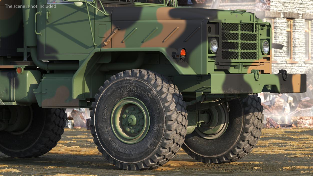 M939 Military Dump Truck Green Rigged 3D