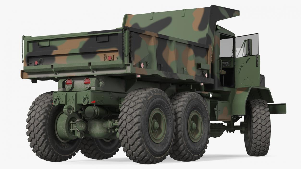 M939 Military Dump Truck Green Rigged 3D