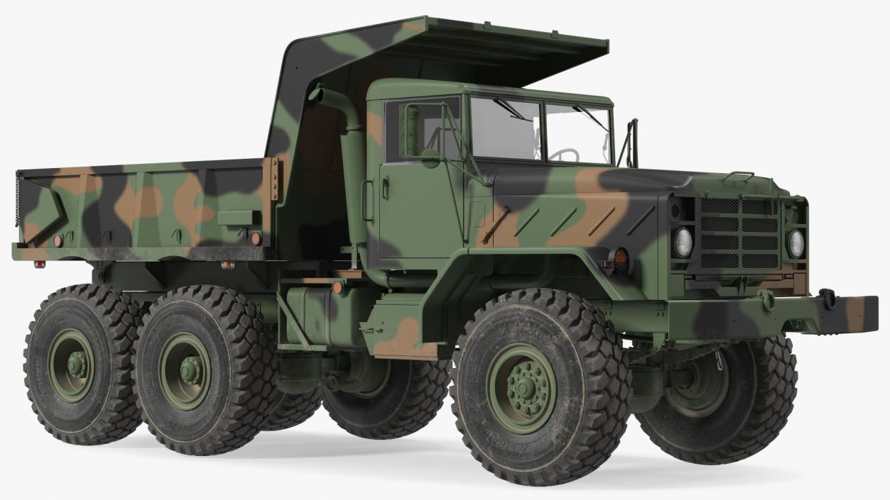 M939 Military Dump Truck Green Rigged 3D