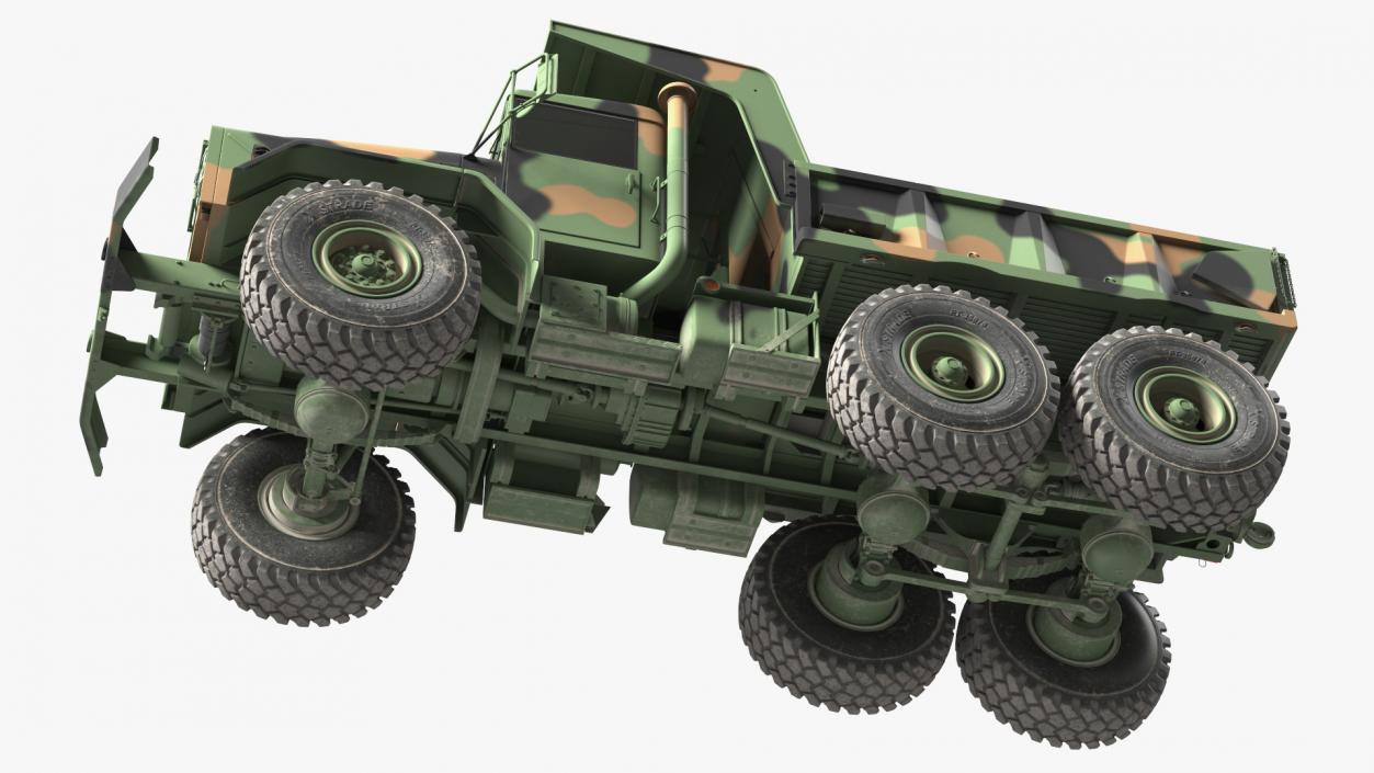 M939 Military Dump Truck Green Rigged 3D