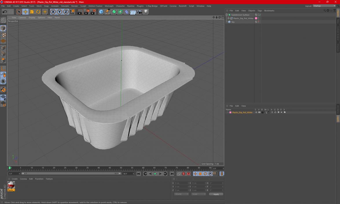 3D Plastic Dip Pot White