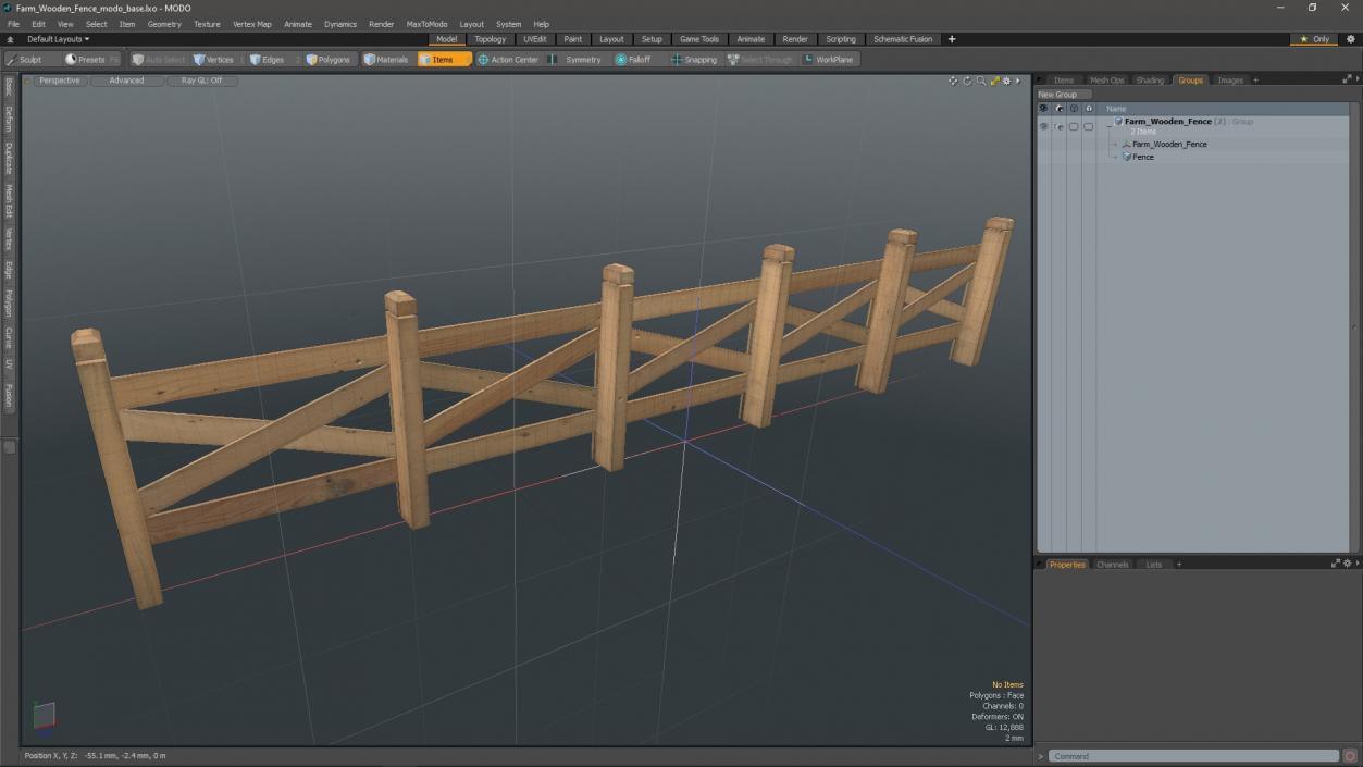 Farm Wooden Fence 3D