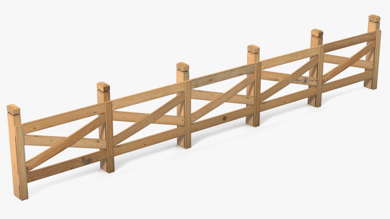 Farm Wooden Fence 3D