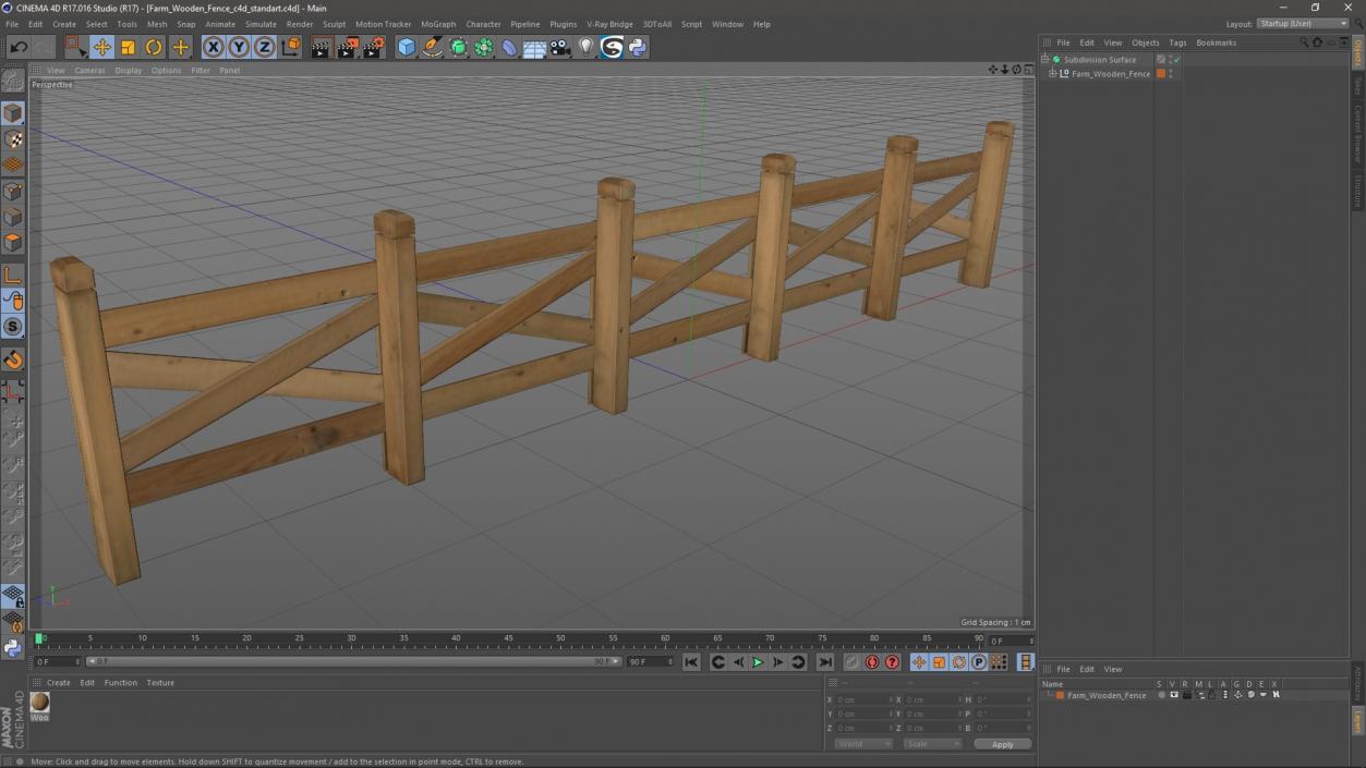 Farm Wooden Fence 3D