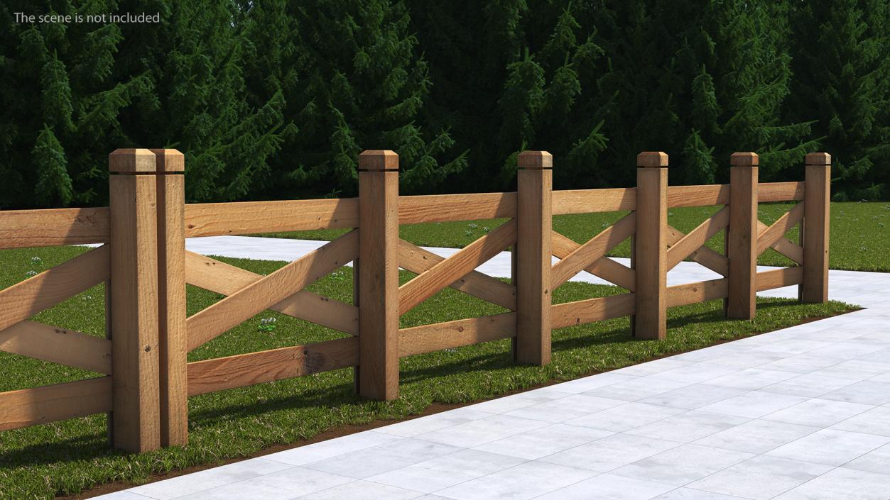 Farm Wooden Fence 3D