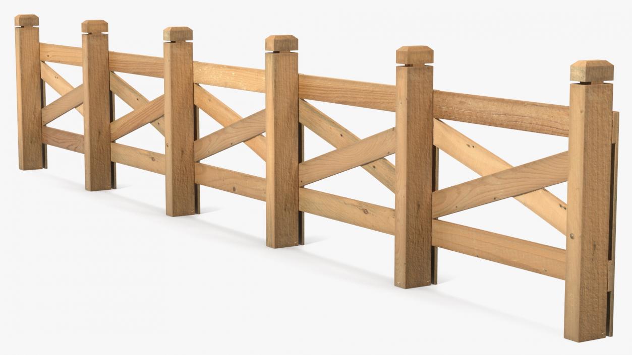 Farm Wooden Fence 3D