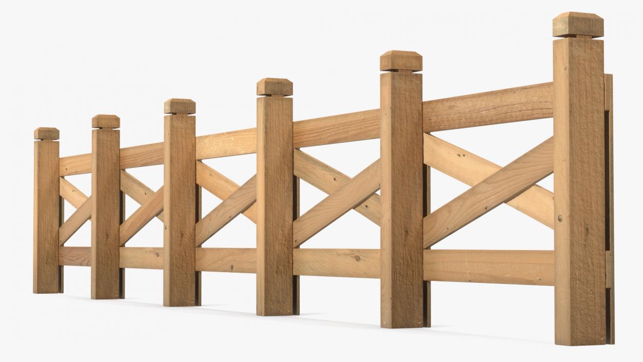 Farm Wooden Fence 3D