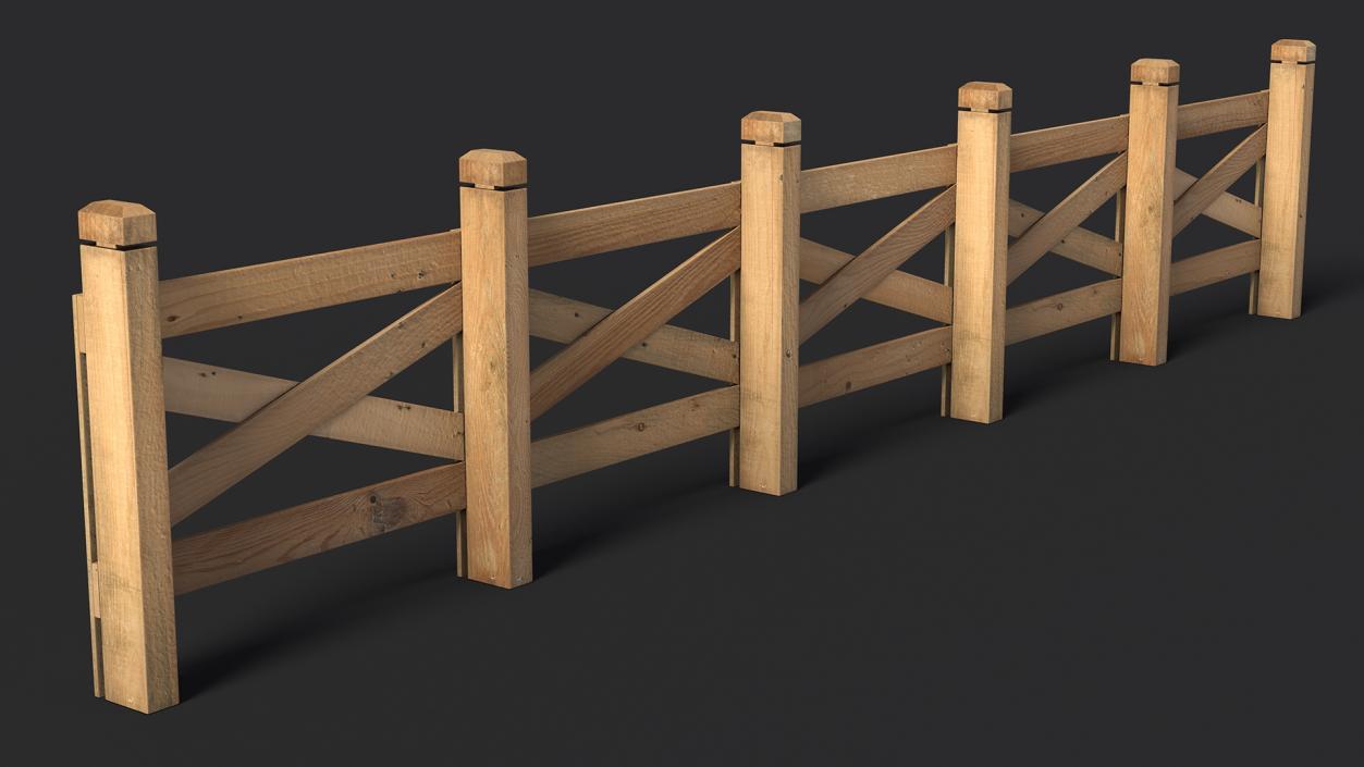 Farm Wooden Fence 3D