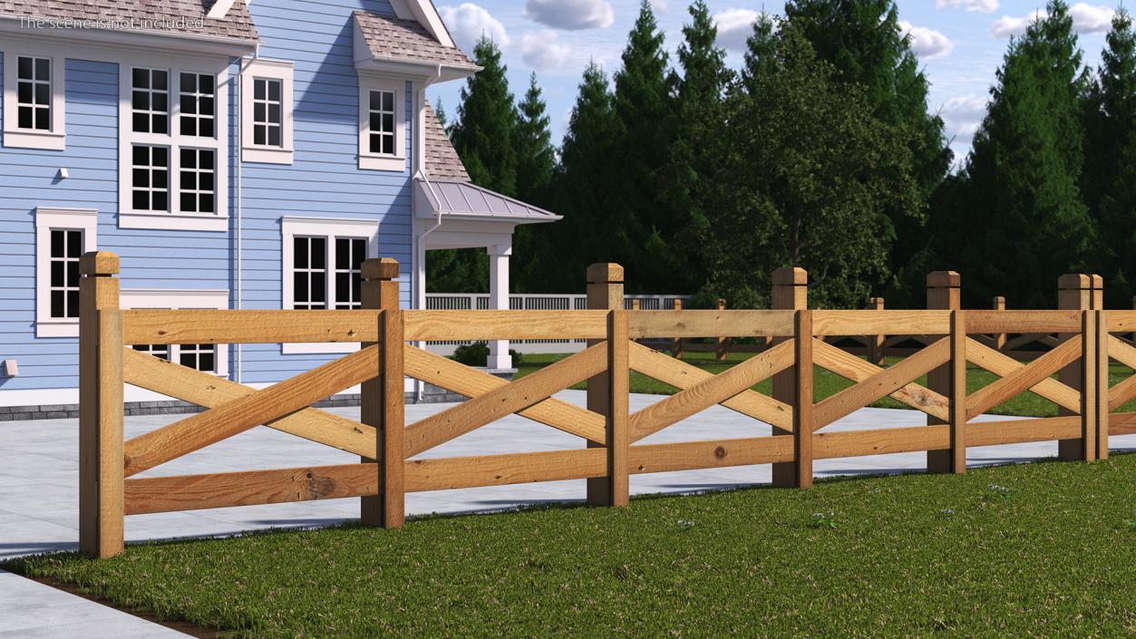 Farm Wooden Fence 3D