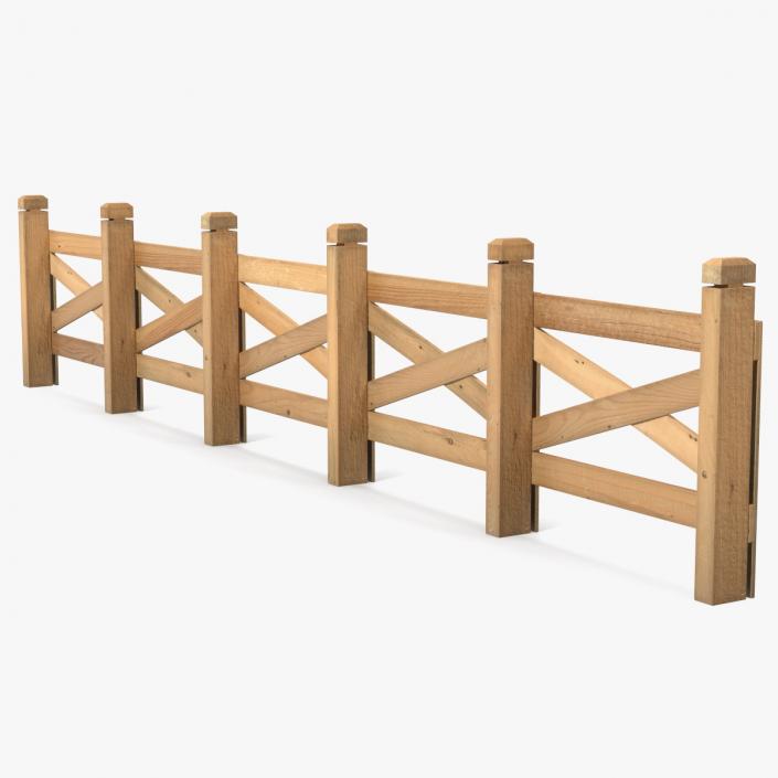 Farm Wooden Fence 3D