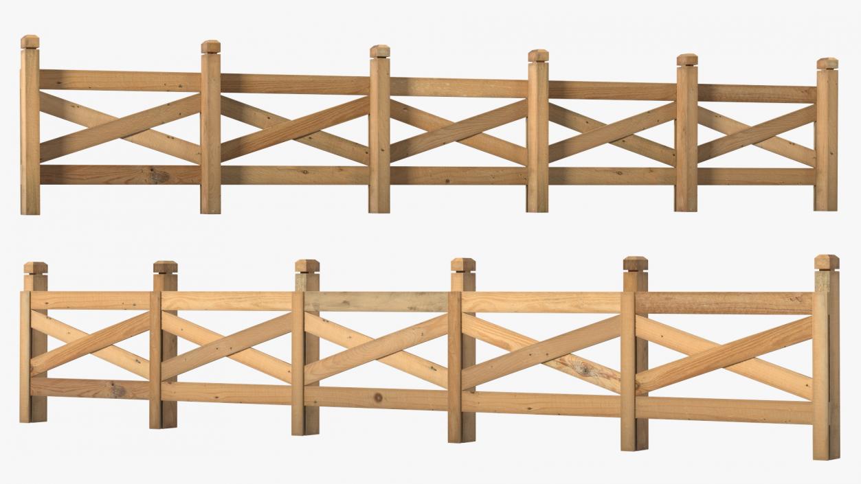 Farm Wooden Fence 3D