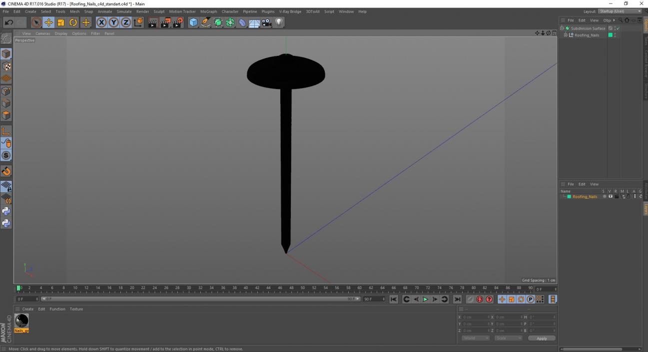 3D Roofing Nails model