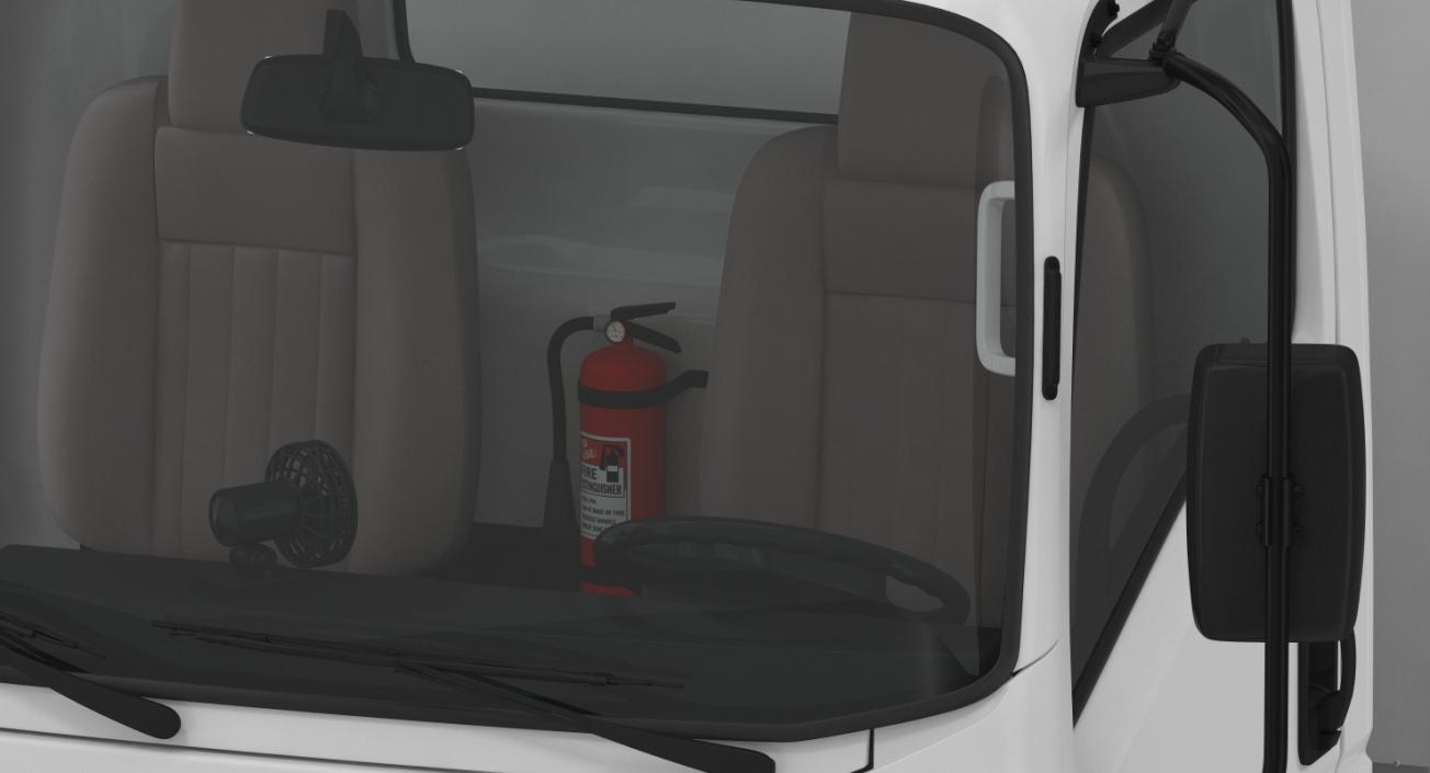 3D model Box Truck Isuzu NPR 2018 Simple Interior