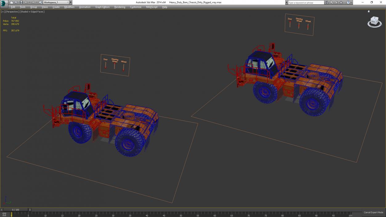 3D Heavy Duty Bare Chassis Dirty Rigged