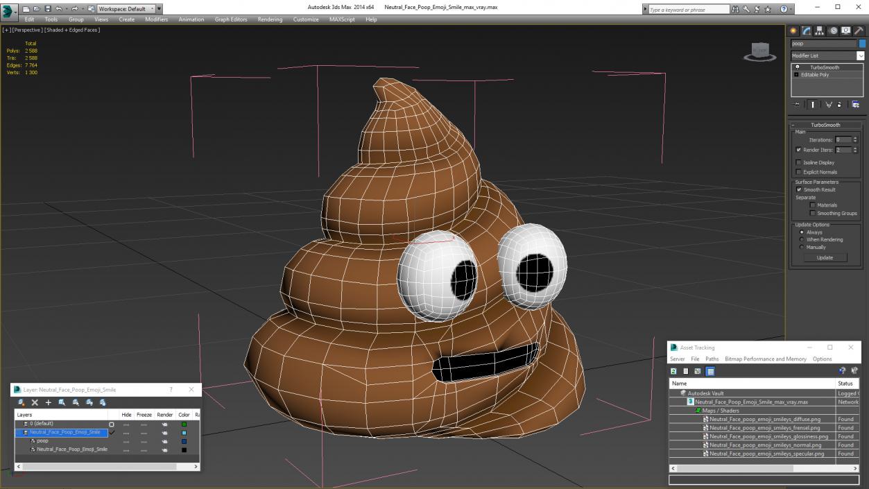 Neutral Face Poop Emoji Smile 3D model