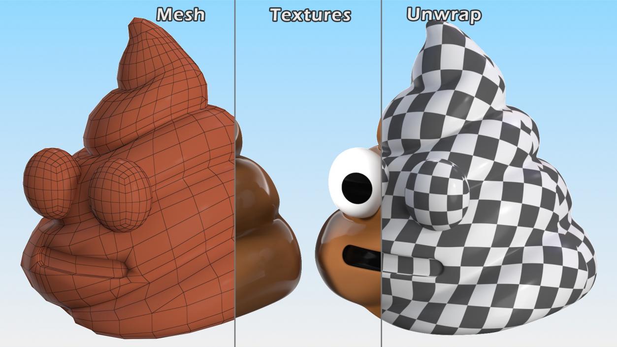 Neutral Face Poop Emoji Smile 3D model