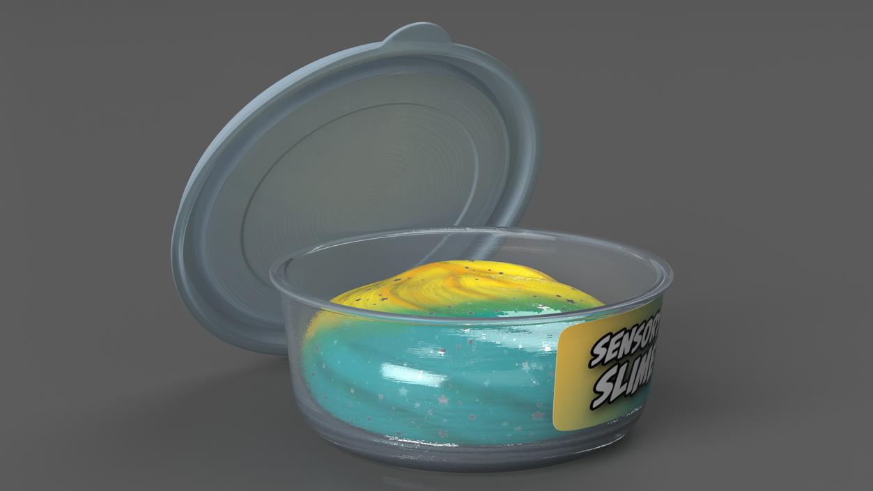 3D Blue Yellow Pot Toy Slimes