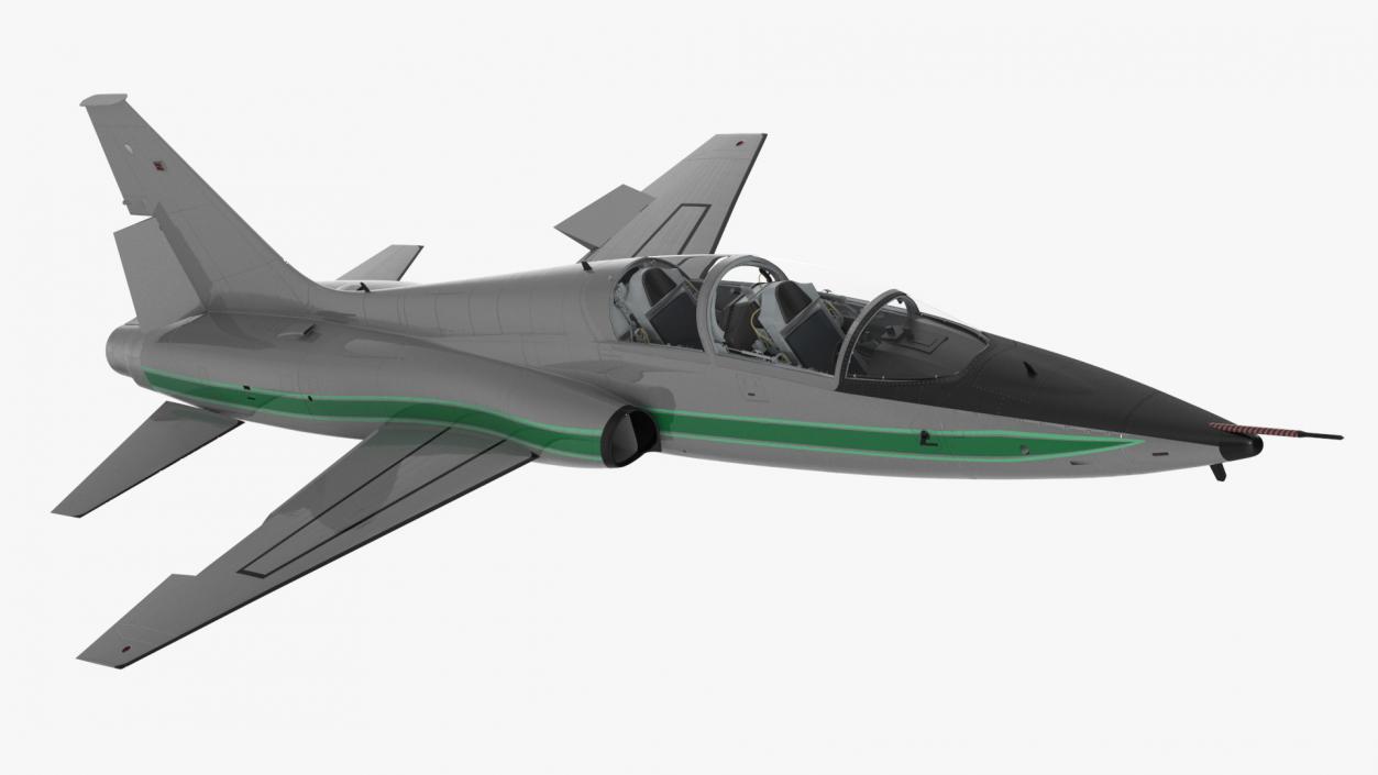 3D Two-seat Supersonic Jet Trainer Grey Rigged model